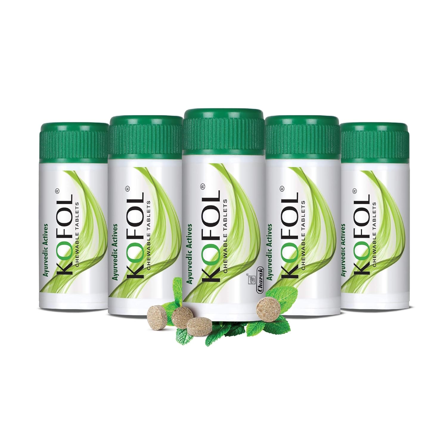 

Vedistry Kofol Chewable Tablets Sugar-Free Ayurvedic Throat Relief Fast-Acting Soothing 60 Tablets X Pack of 5