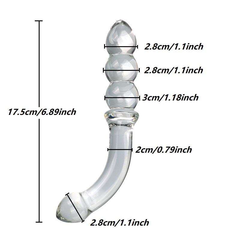 Double Ended Crystal Glass Anal Beads Butt Plug G-spot Stimulation Dildo Penis Gay Masturbate Adult Sex Toy For Women Men