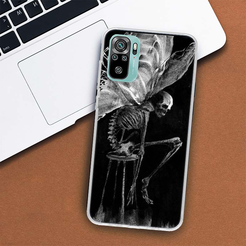 Retro Skull Butterfly Phone Case For Xiaomi Redmi 12 12C 10 10C 10A 9T 9C 9A 9 8 8A 7 7A 6 6A K20 K30 K40 Pro S2 Fundas Cover