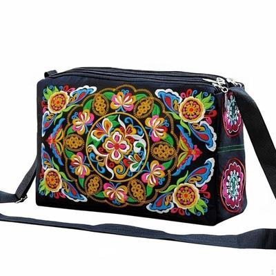 Embroidered Crossbody Bag Handmade Embroidery DoubleSided Lightweight Ethnic Design