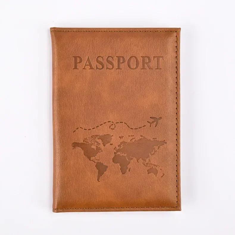 Vintage New Leather Travel Passport Cover Wallet Bag Men Women ID Address Card Holder Portable Travel Accessories