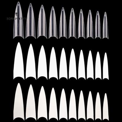600Pcs Pointed Long Nails Ornaments Full Cover Fake Nail Tip FALSE Artificial Fingernail Manicure