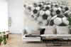 Photomural Soccer Balls Drawn With A Pencil Structural Vinyl 180x120