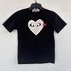 Comme Des Garcons CDG Play Double Heart Logo T Shirt Women’s Black Sz S Unisex T-Shirt
