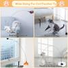 Interactive Cat Toys Feather Wand with Super Suction Cup Detachable 2 PCS Feather Replacements Kitten Play Toy