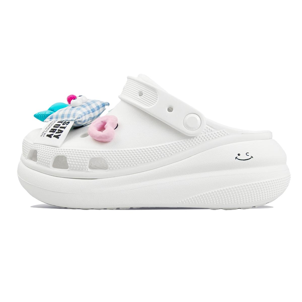 

Crocs Сабо Crush BNK Pillow Party EVA Милые, Удобные, Простые, Легкие и Универсальные Дышащие Туфли для Мужчин и Женщин Белые 45-46