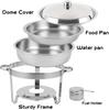 Gold Round Stainless Steel Folding Chafing Dish Set with Folding Frame