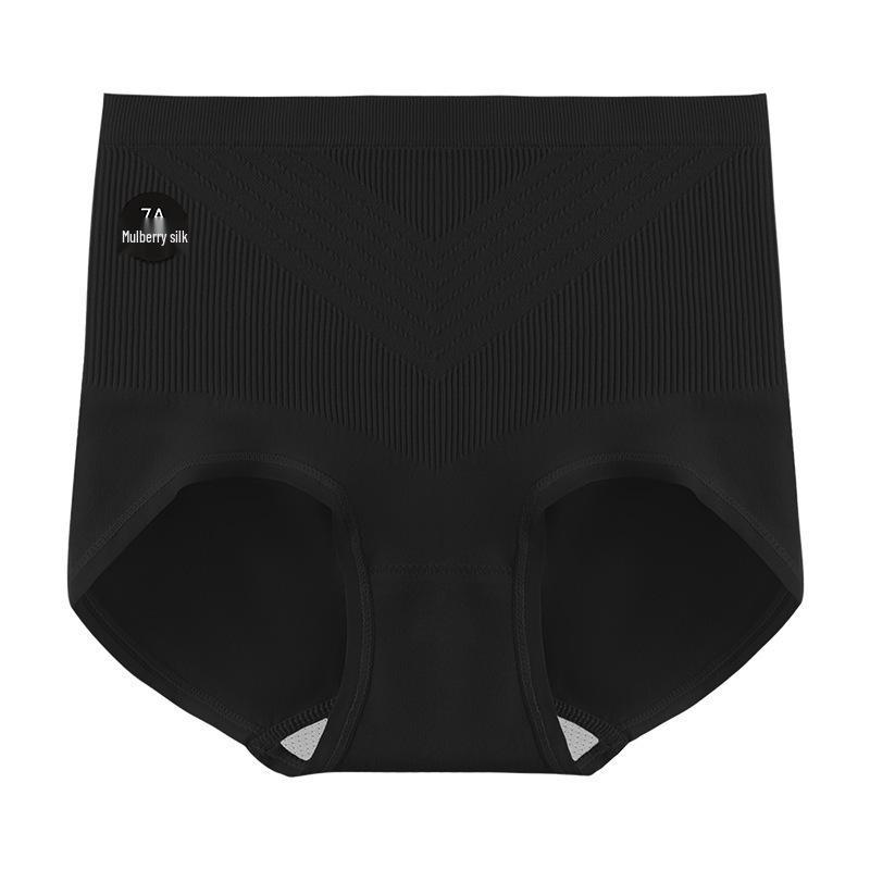 Women's 7A Antibacterial Silk High-Waist Seamless Tummy Control Underwear - Breathable Abdomen & Buttocks Lifting Briefs
