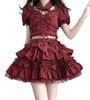 Lolita Gothic Lolita Top and Waitress Cosplay Frilled Lolita Costume Amusement Short Sleeve [Shoki Manufacturing] Dress, Skirt, Outfit, Set, Innocent,