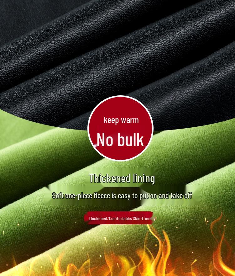 Women's High-Waisted PU Leather Pants with Velvet Lining, Slim Fit, Windproof & Waterproof, Perfect for Autumn/Winter.