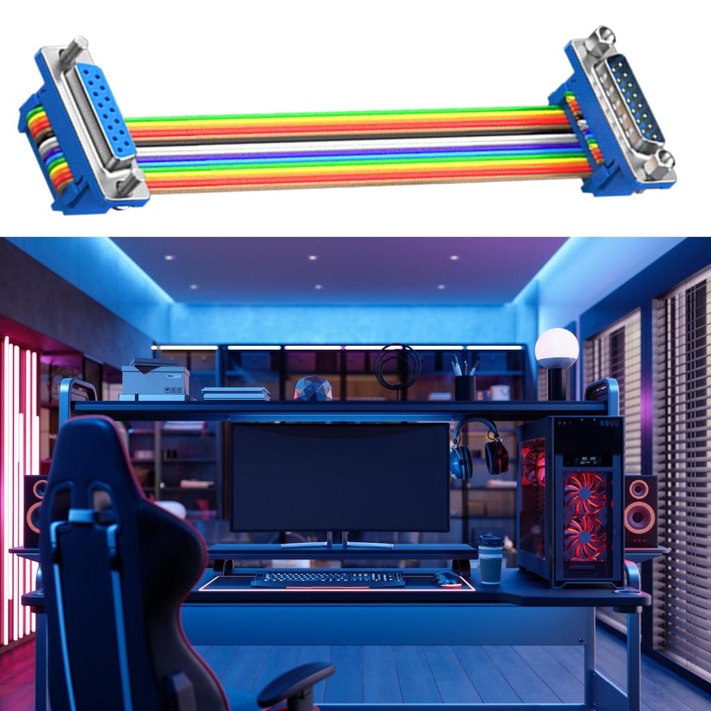 DB15 Male to Female Extension Cable DB15 Data Cable for Computers Industrial Instruments Nickel Plated Connectors