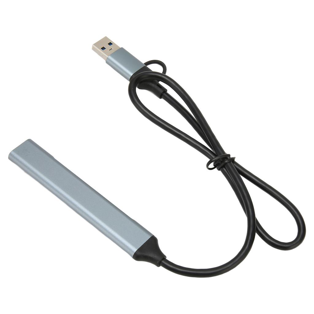 Type C Hub 4 Ports Aluminium Alloy Plug and Play 19.7in Long Cable USB 3.0 Docking Station for