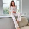 European & American Style Autumn/Winter Casual Long-Sleeve Two-Piece Pajama Set