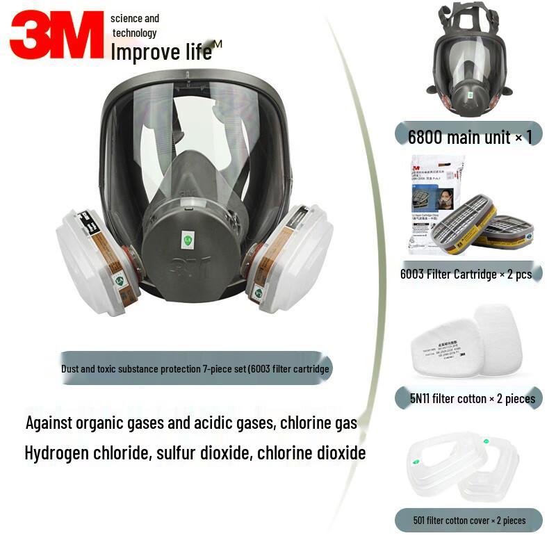 3M Half-Face Respirator Mask 7-Piece Kit One Size