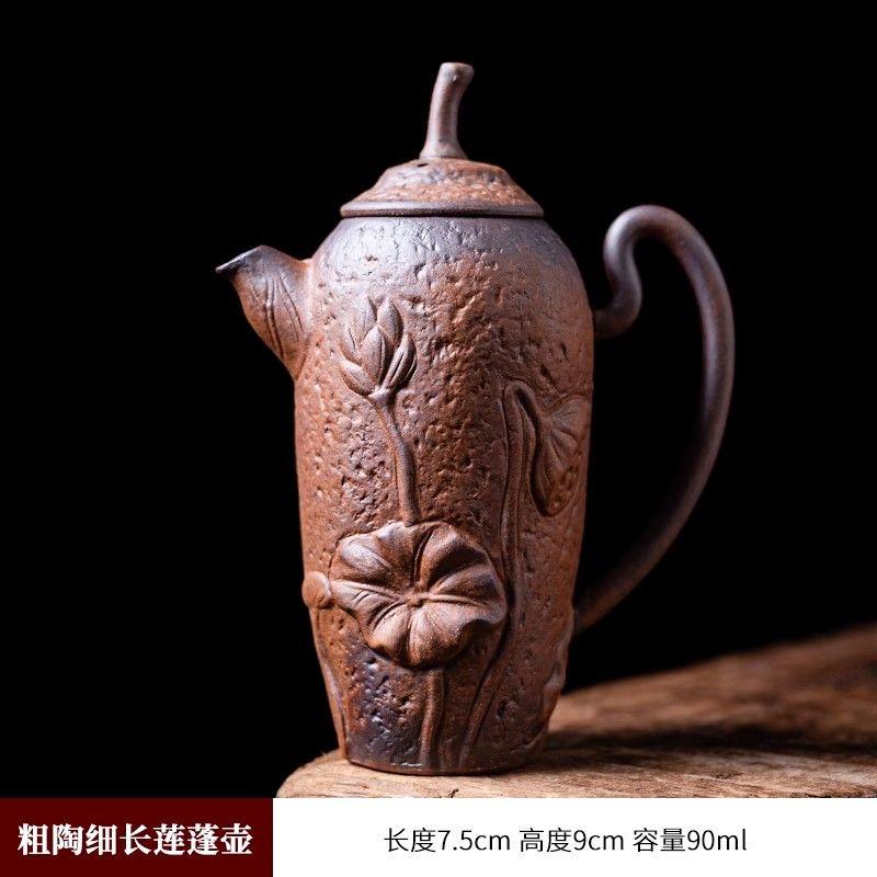 Japanese-Style Handmade Teapot - Retro Coarse Pottery Stoneware, Portable Ceramic Teaset for Kungfu Tea