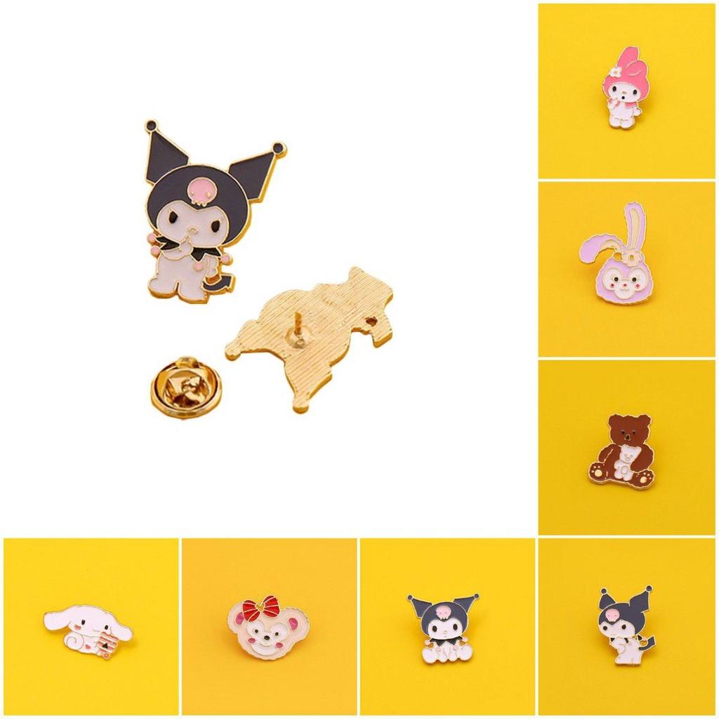 Adorable Sanrio Metal Cartoon Rabbit Melody Kulomi Brooch For Student Bags