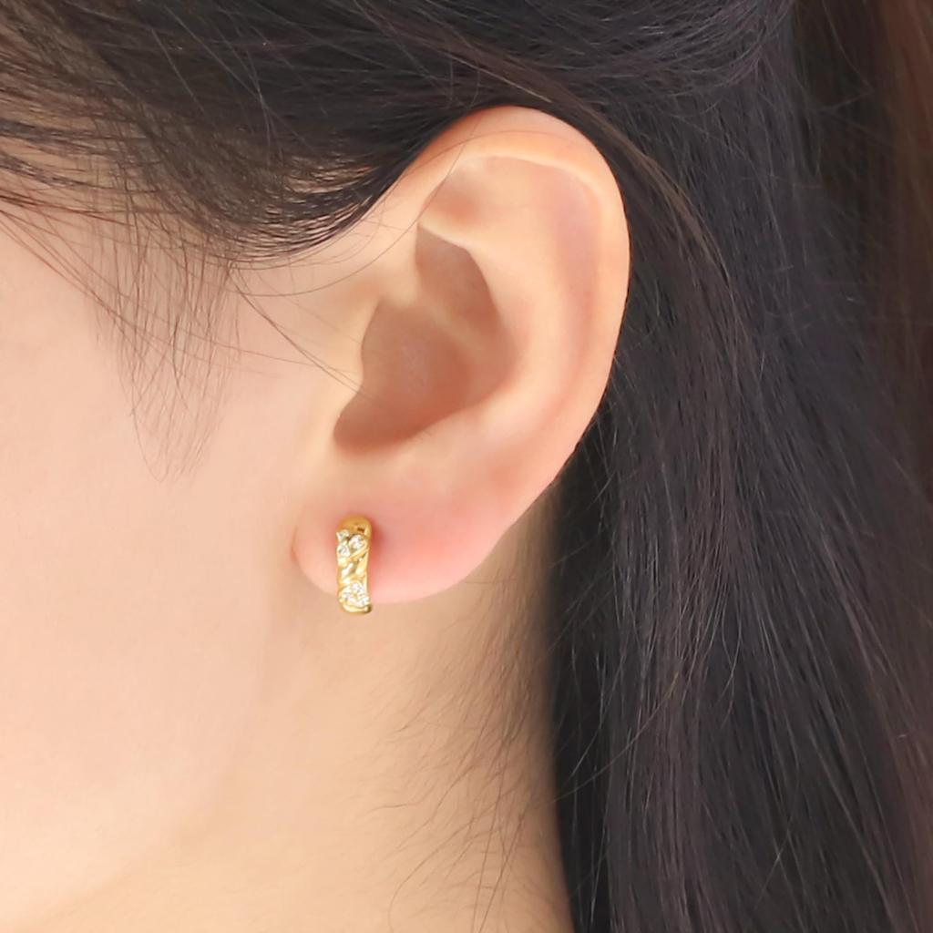 ESTELLE Earrings Silver Yellow Gold Plated Cubic Zirconia [ESTELLE] [Official] Women's 0776-0063-0000-0000