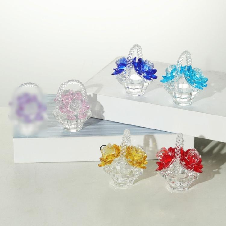 Gracefuls Crystals Rose Basket Sculpture, Bring Romance to Home Environments