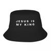 Custom Jesus Is My King Bucket Hat for Unisex WomenPrinted Catholic Christian Faith Summer Beach Sun Camping Cap