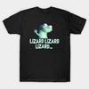 Asian Size Men Black Print T-shirt Lizard Lizard Lizard Meme No-Cut Print Cotton Tshirt