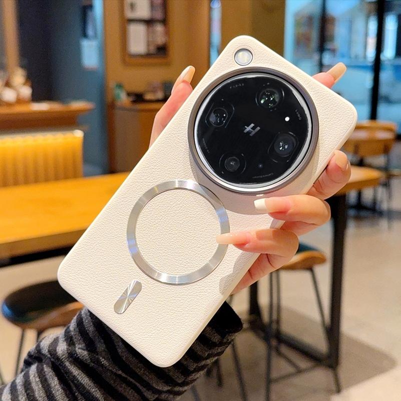Lens Heightening Protect Camera Plain Leather Magnetic Ring Case For OPPO Find X9 Ultra X9s Pro X9 X8s + X8 Reno 15 Pro Cover