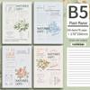 Plant Flower PVC Cover A5 Notebook - Student/Office Thickened Fresh Design Diary