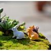 4Pcs Rabbits Miniatures Moss Microscape Rabbit Fairy Garden Accessory Home Decoration Cartoon Animal Run Rabbits