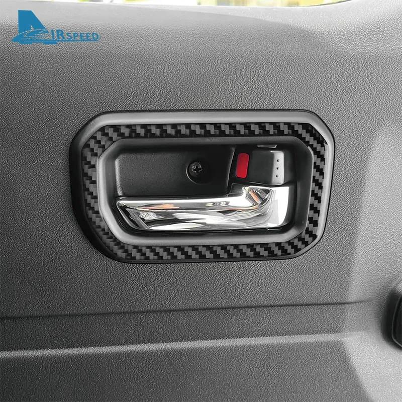 Real Soft Carbon Fiber Sticker Trim LHD RHD For Suzuki Jimny      2024 2025 Car Door Inner Handle Frame