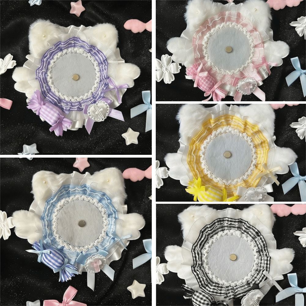 Flower Wings Badge Display Base Plush Cat Ear Pins Tray Cute Badge Holder Anime Badge Decoration