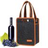 6 Compartment Bottle Holder Felt Wine Bottle Tote Bag Portable Felt Liquor Bottle Tote with Handles for Wedding Travel Picnic
