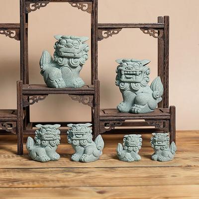 Feng Shui Foo Dog Wächterstatuenpaar Chinesische Dekofiguren Heim Büro Garten Einweihung Glückwunsch zur Abwehr