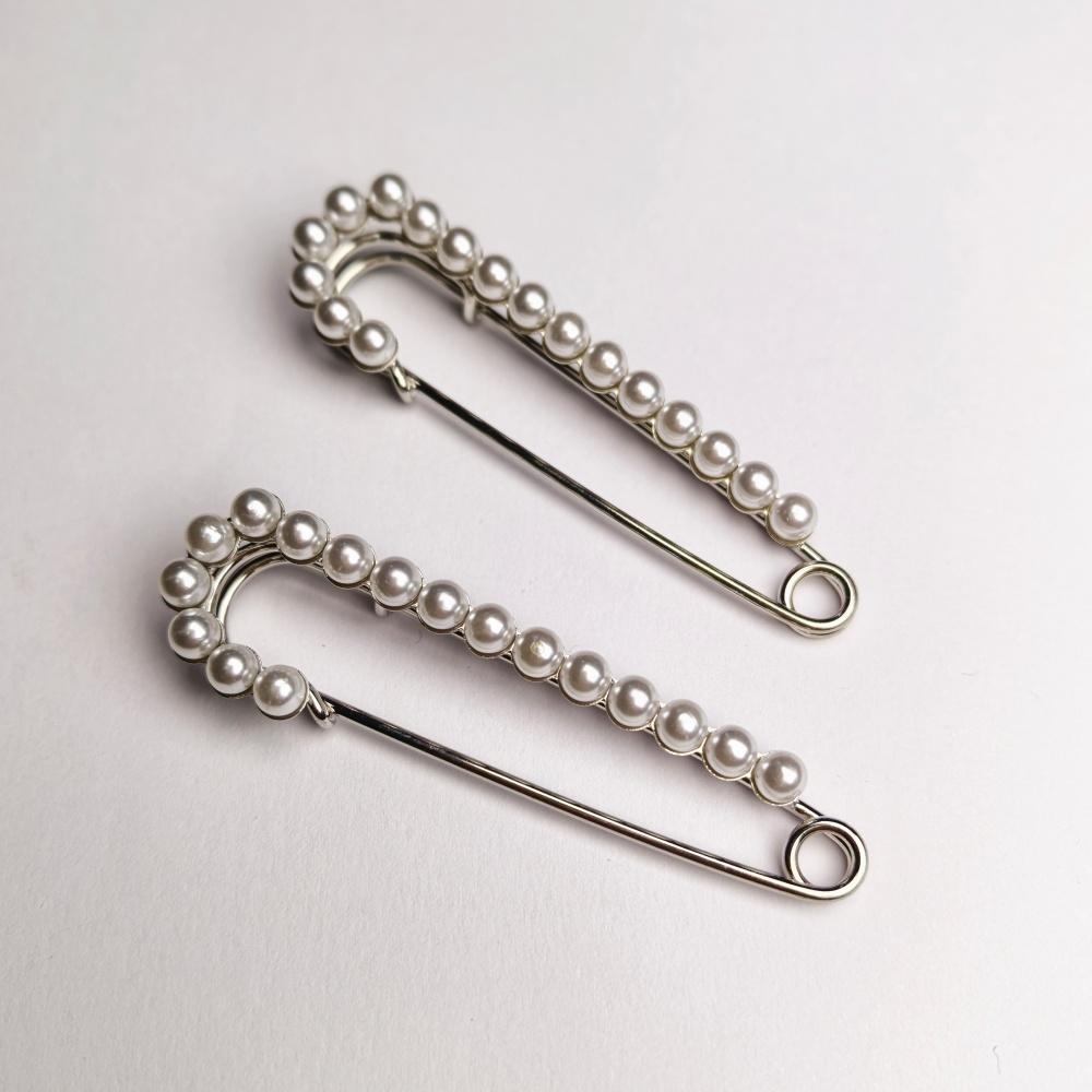 2pcs Matel Crystal Brooches Waistband Fixing Buckle Safety Pin Multifunction Brooch Pins for Women Waist Buckle Wholesale