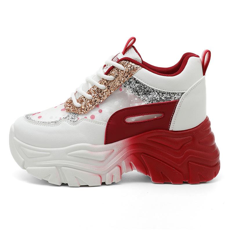 

ZYF801 inner height-increasing mesh shoes women s breathable mesh platform white shoes 2025 new summer dad shoes women s single shoes 34