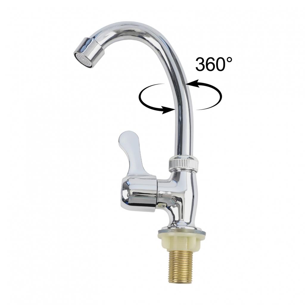 1pc Kitchen Faucet Sink Faucet 360° Rotation Plastic Steel