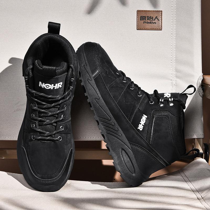 Frühling, Herbst und Winter Herren Leder High-Top Schuhe, Flache Schuhe, Outdoor Wanderschuhe, Herren Sportschuhe, Wandern Freizeitschuhe