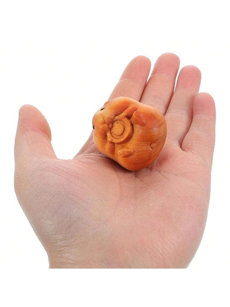 Exquisite Hand Crafted Wood Carved Hamster Statue Small Animal Figurine for Collectors