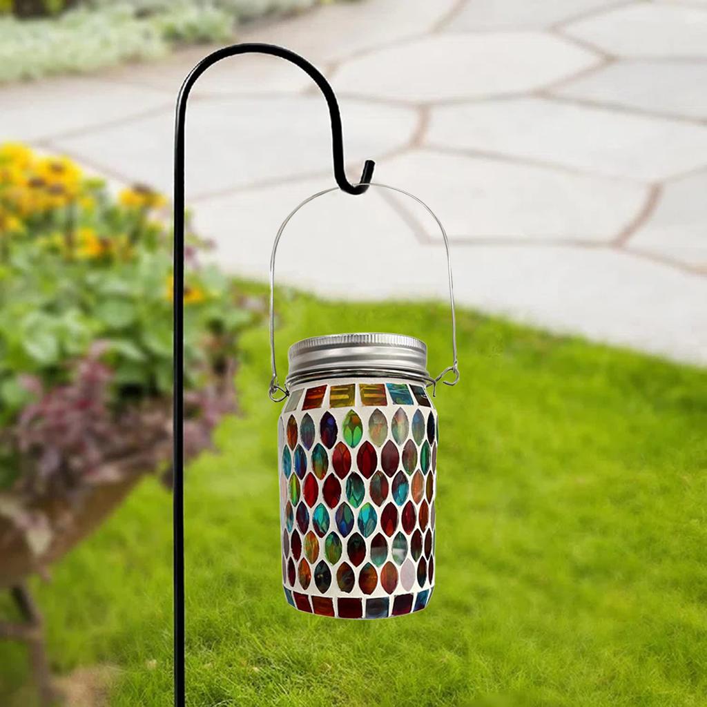 Solar Mosaic Lantern Light IP44 Waterproof Inlaid Fade Resistant Mosaic Glass Light