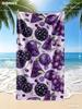 Summer Fruit Microfiber Beach Towel, Watermelon Lemon Cherry Bath Towel, Cute Tropical Travel Blanket for Women Girls Gift