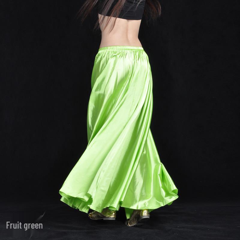 Big Swing Satin Belly Dance Skirt for Stage Performance