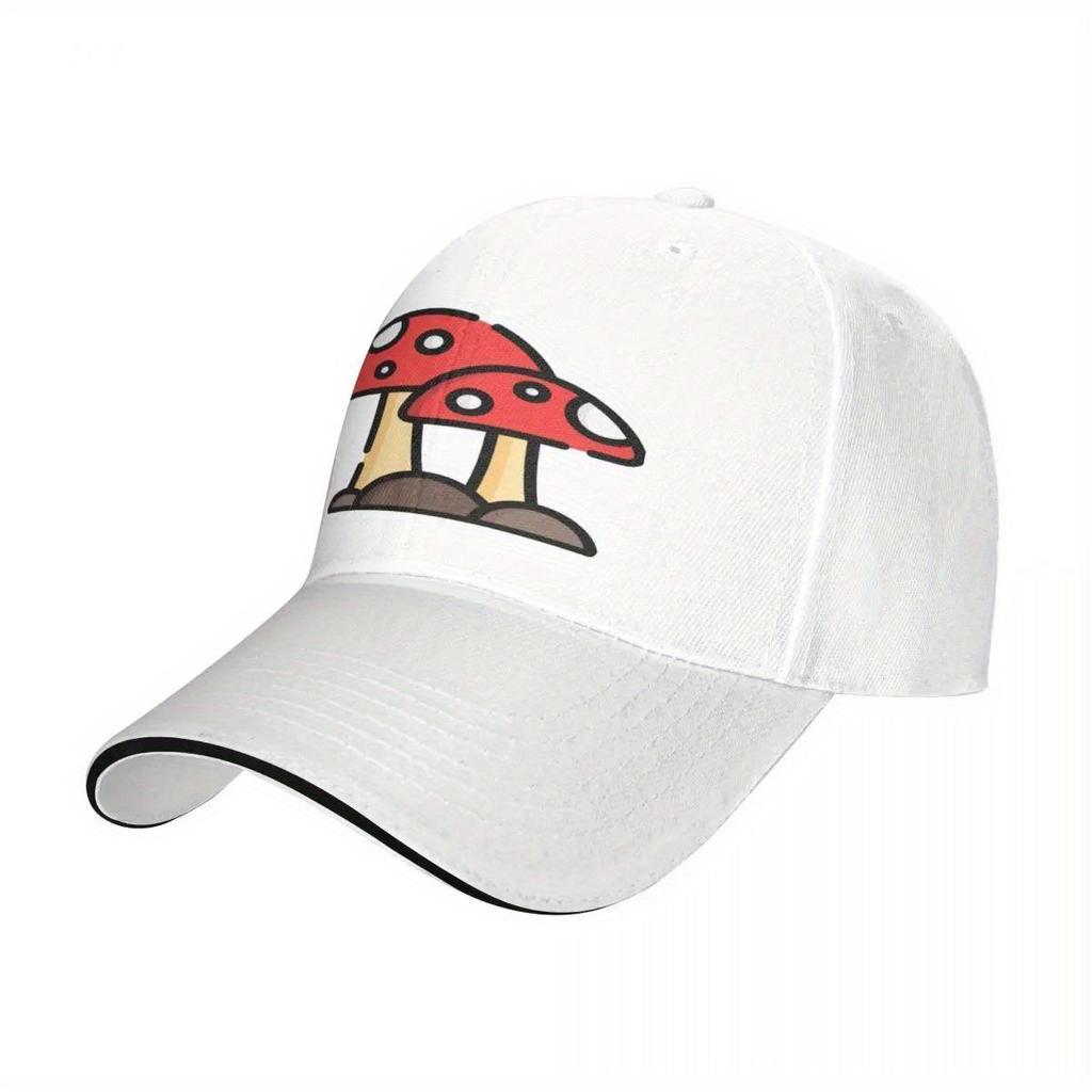 Graficzna czapka z daszkiem z grzybami Unisex Poliester Regulowana Codzienna Strukturyzowana Sportowa Oddychająca Czapka