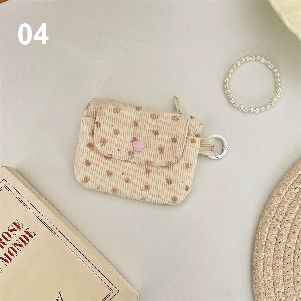 

Corduroy Canvas Printed Card Bag, Change Storage Bag, Women s Wallet, with Zipper, Bank Card and ID Storage Bag