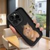 Cute Hamster Print Black Phone Case Suitable for iPhone 17 16 15 14 13 12 11 Pro/ Max /Plus Anti-fall and Shockproof