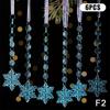 Clear Acrylic Christmas Tree Decorations Christmas Hanging Ornaments Snowflake & Icicle Hanging Decor New Year Party Decorations