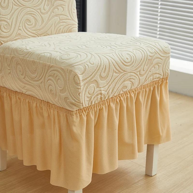 Leaf Jacquard Dining Chair Cover All-Inclusive Chairs Slipcover Elastic Non-Slip Seat Protector For El Wedding Banquet Party