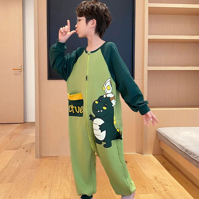 100% Cotton Kids Pajama Set One-Piece Sleepwear Boys Girls Toddler To Teen Warm Lightweight Nightwear