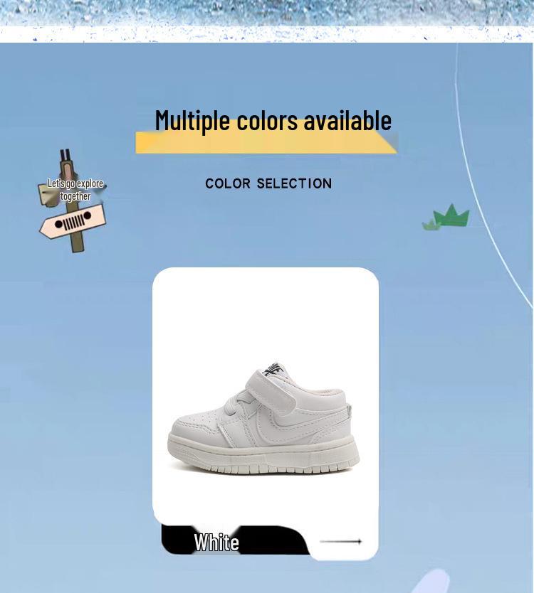 2025 Spring/Autumn Kids' Skate Shoes: White Korean-Style Sports Sneakers for Boys and Girls