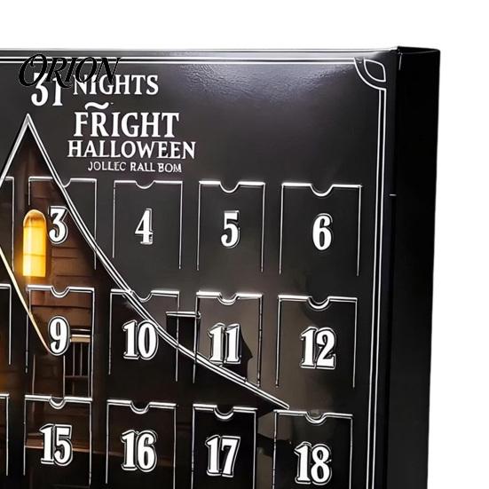 Familien-Halloween-Aktivität 2026 Adventskalender, 24-Tage-Countdown-Box mit gruseligem Mini-Kalender mit Überraschungsfiguren, 3D-Sammlerstück Feiertag