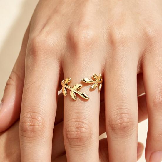 Thumb Ring Vine Shape Adjustable Opening Design Finger Ring Titanium Steel Finger Band Versatile Jewelry Gift
