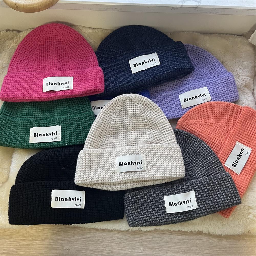 

Knitted wool hat children s autumn and winter loose and versatile face small pullover hat ear protection cold warm cold hat Adult average size сірий колір