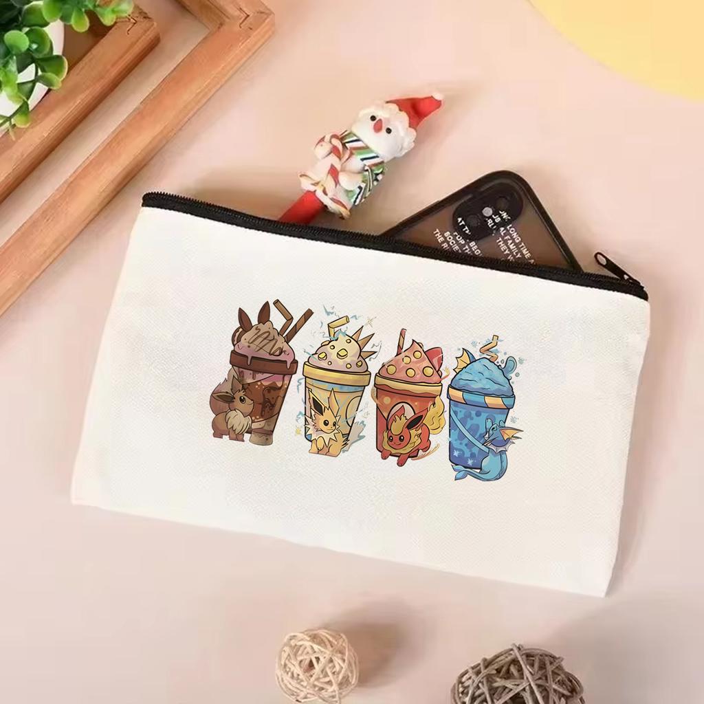 Pokemon Canvas Tote Bag Latte Coffee Sweatshirt Graphic Canvas Bag Cute Pokemon Shoulder Bag